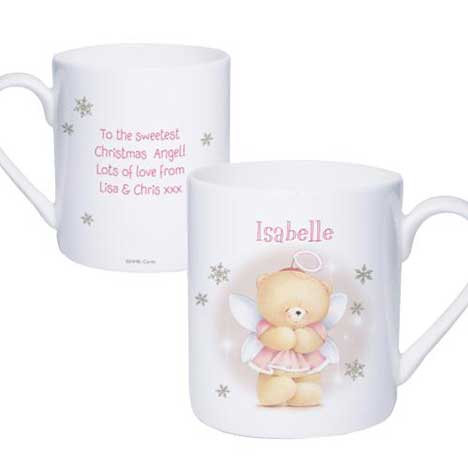 Personalised Forever Friends Christmas Angel Mug